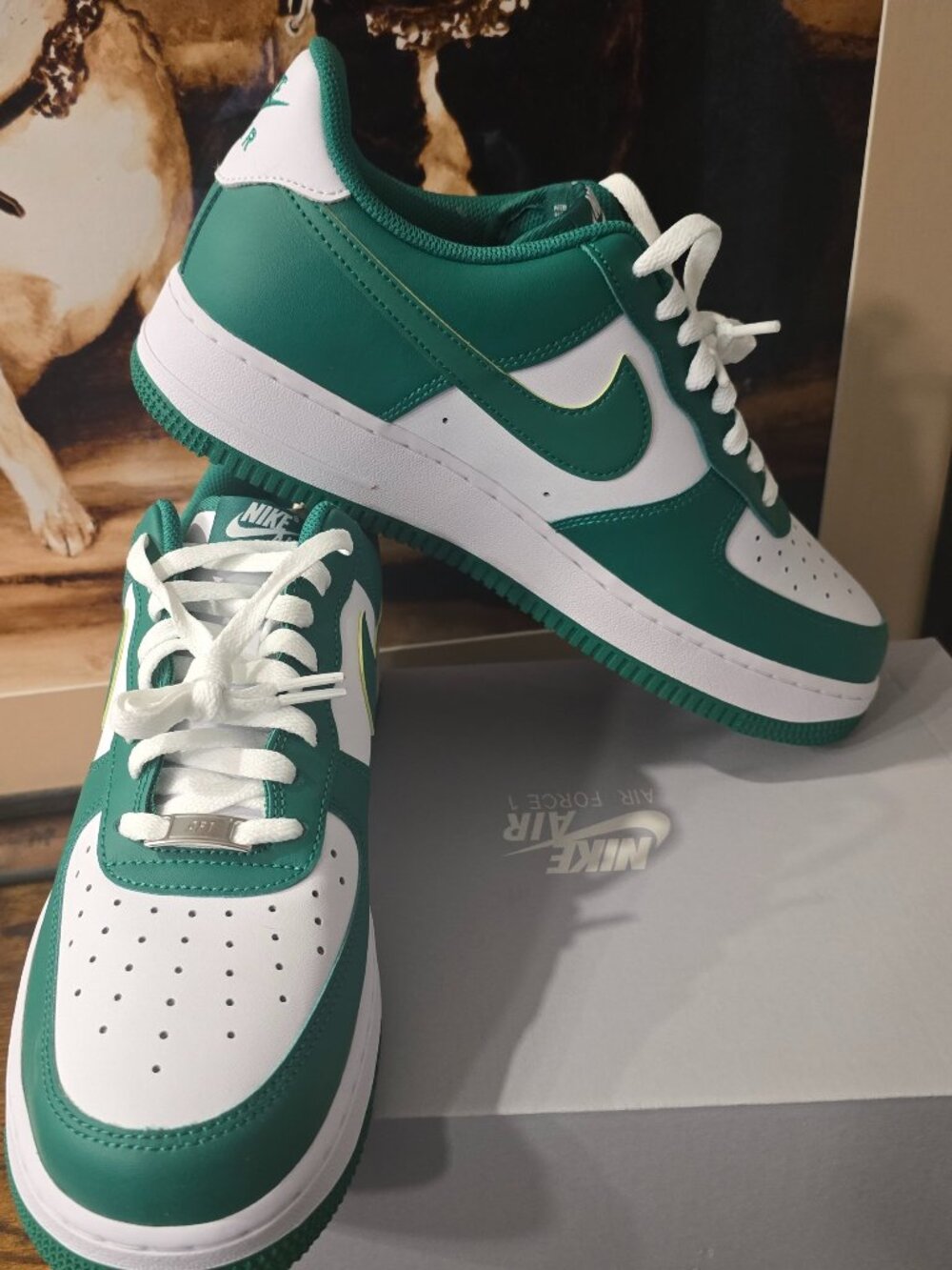 Nike Air Force 1 '07 Shoes White Malachite Green FJ4146-122 Shoes Men's 10.5 NEW
